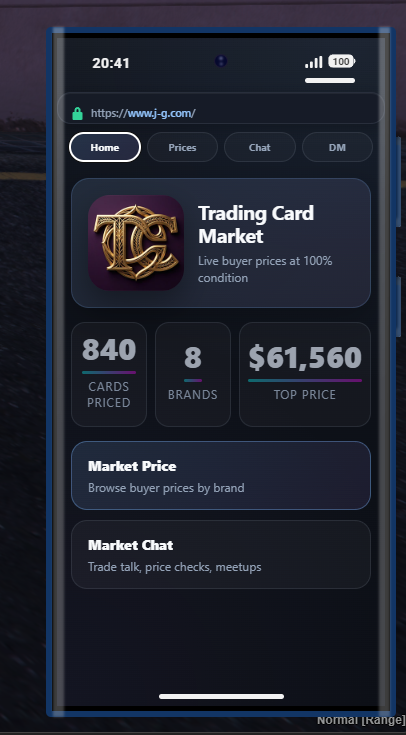 Jim-G Trading Card - GKS Phone App screenshot thumbnail 2
