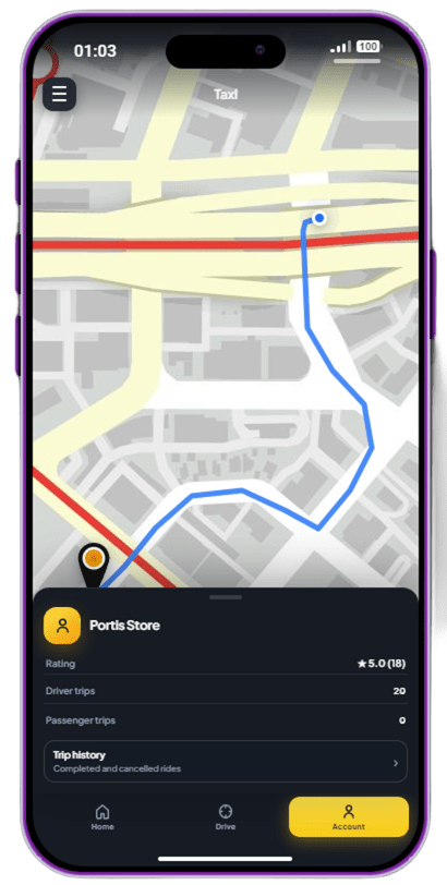 Portis Taxi App screenshot thumbnail 4