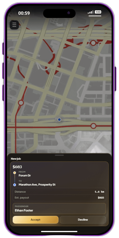 Portis Taxi App screenshot thumbnail 2